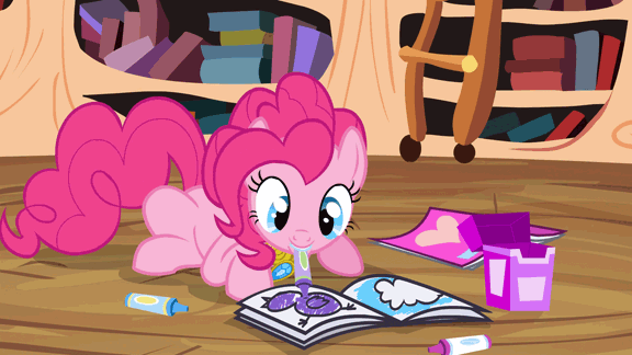 9 481633__safe_solo_pinkie+pie_animated_mouth+hold_spoiler-colon-s04e01_princess+twilight+sparkle+-dash-+part+1_element+of+laughter_crayon_coloring+book